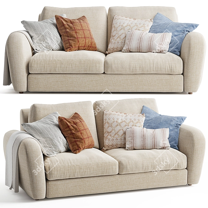 Cozy Squeeze 2-Seater Sofa 3D model image 1