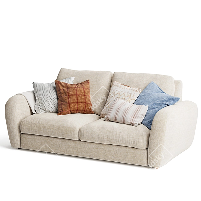 Cozy Squeeze 2-Seater Sofa 3D model image 5