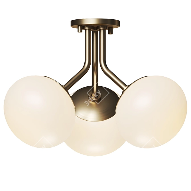 Opulent Opal Semi-Flush: Estee by Mitzi 3D model image 2