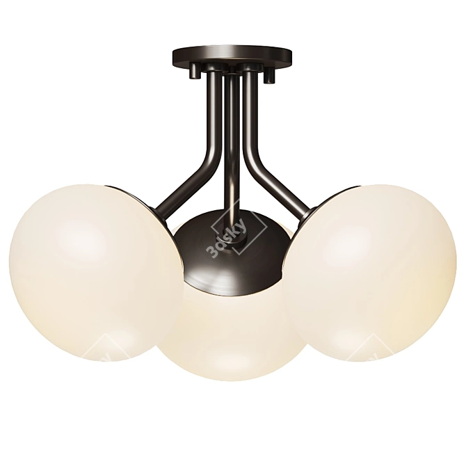 Opulent Opal Semi-Flush: Estee by Mitzi 3D model image 3