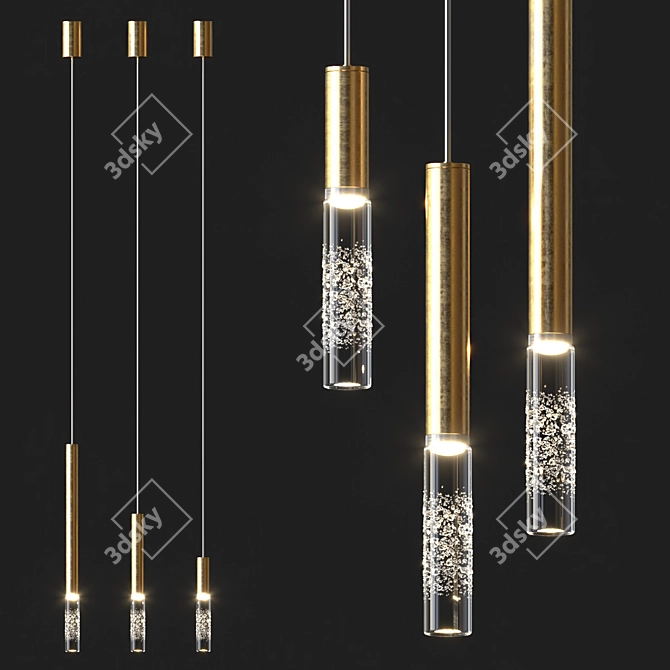 Sleek Glass Pendant - Beam Stick 3D model image 1