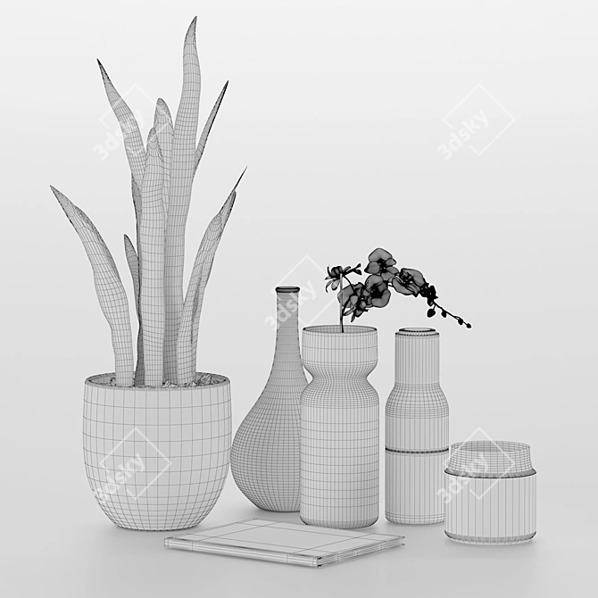 Minimalist Concrete Vases 3D model image 2