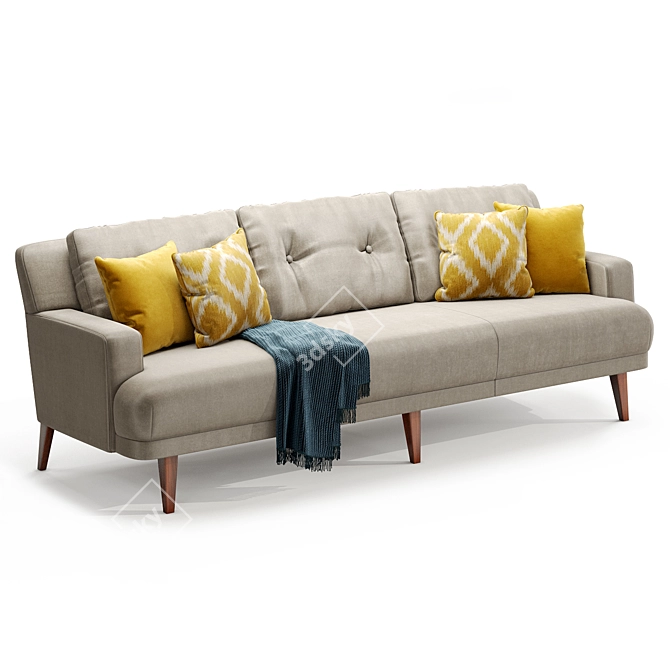 Luxury Brompton Sofa: Crafted Comfort 3D model image 3