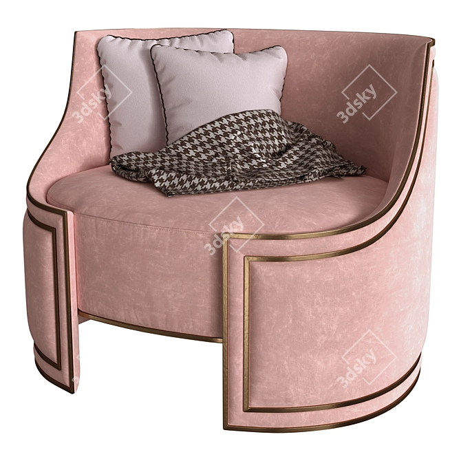 Eternal Love Velvet Armchair 3D model image 1
