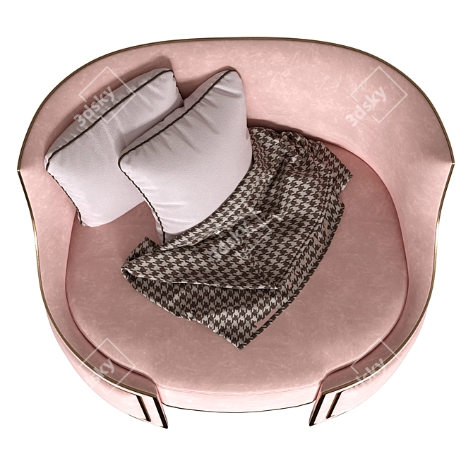 Eternal Love Velvet Armchair 3D model image 2