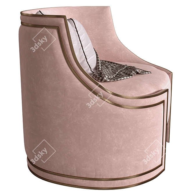 Eternal Love Velvet Armchair 3D model image 3