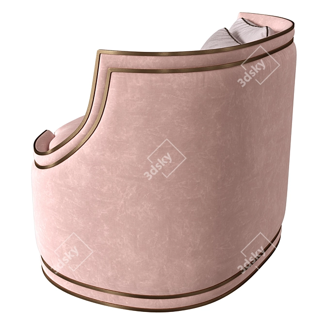 Eternal Love Velvet Armchair 3D model image 4