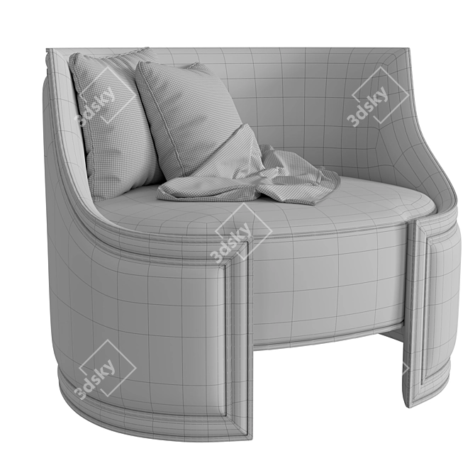 Eternal Love Velvet Armchair 3D model image 6