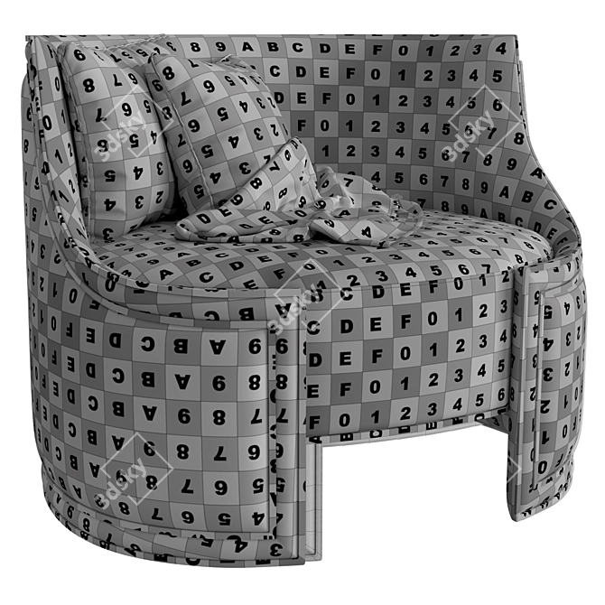Eternal Love Velvet Armchair 3D model image 7