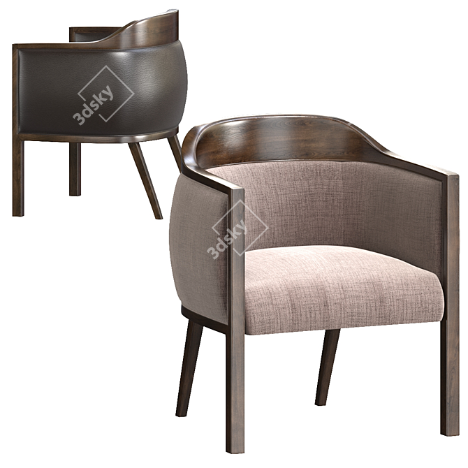 Sleek Tirolo Easy Chair 3D model image 3