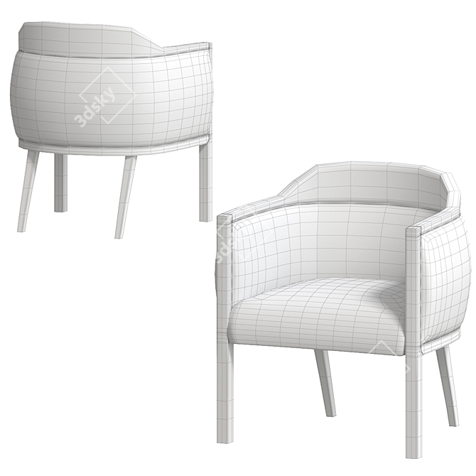 Sleek Tirolo Easy Chair 3D model image 5