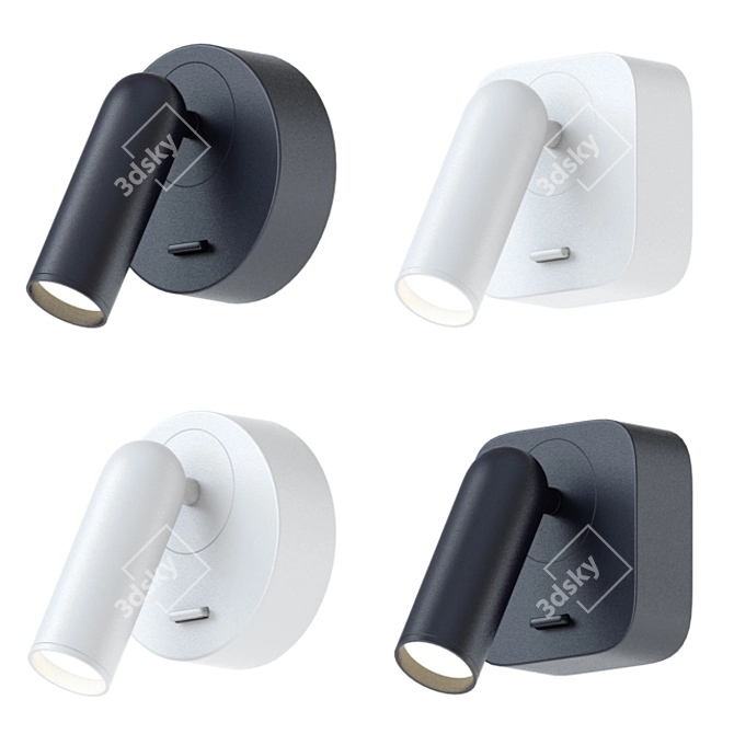 Compact Minimalist Wall LED 3D model image 1