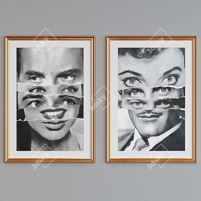 Conceptual Collage Picture Frame Set 3D model image 4