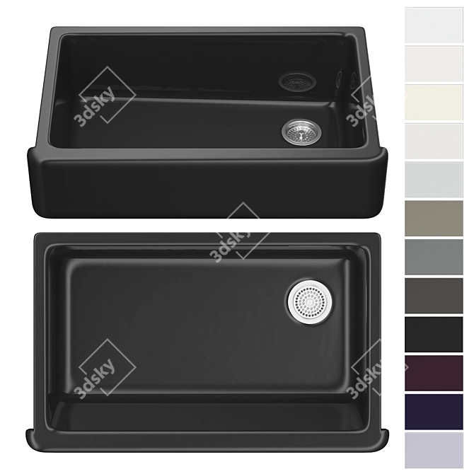Kohler Whitehaven Enamelled Cast Iron Sink 3D model image 1
