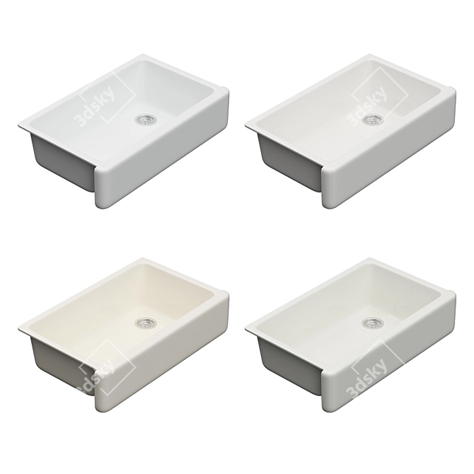 Kohler Whitehaven Enamelled Cast Iron Sink 3D model image 2