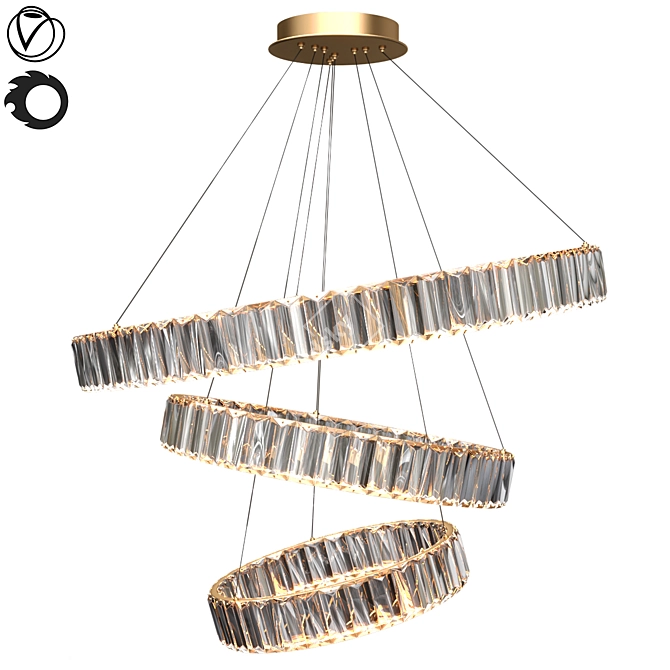 Elegant Crystal Chandelier: Ø 30/40/60 cm 3D model image 1