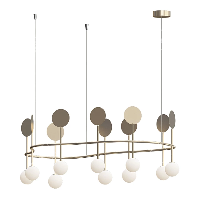 Sleek Row Pendant Light 3D model image 1