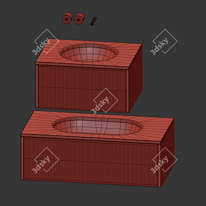 Sleek Wall-mounted Basin 3D model image 4