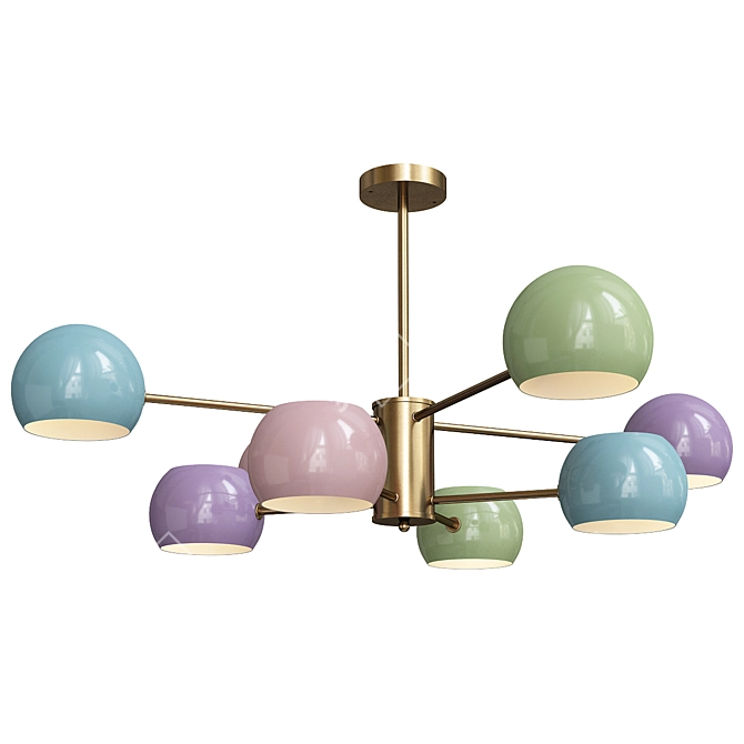 Multicolored Macaron Sputnik Chandelier 3D model image 1