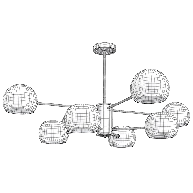 Multicolored Macaron Sputnik Chandelier 3D model image 2