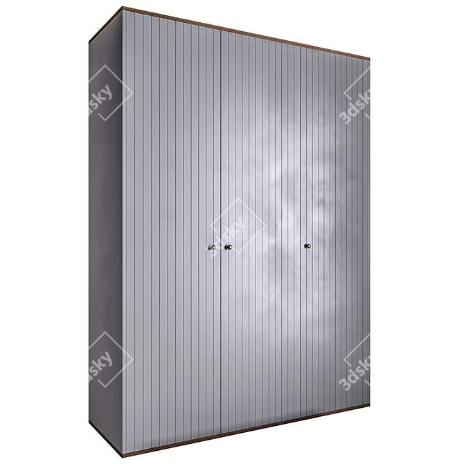 The IDEA Walnut Wardrobe 3D model image 1
