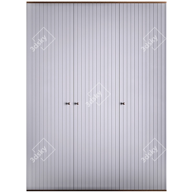 The IDEA Walnut Wardrobe 3D model image 2