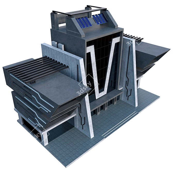 Futuristic Skynet Office 3D model image 3