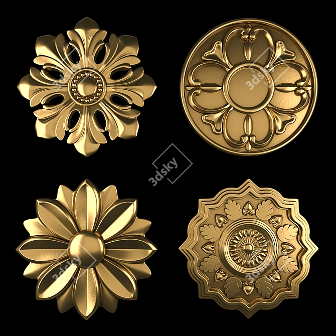 Elegant Rosettes for Versatile Decor 3D model image 3