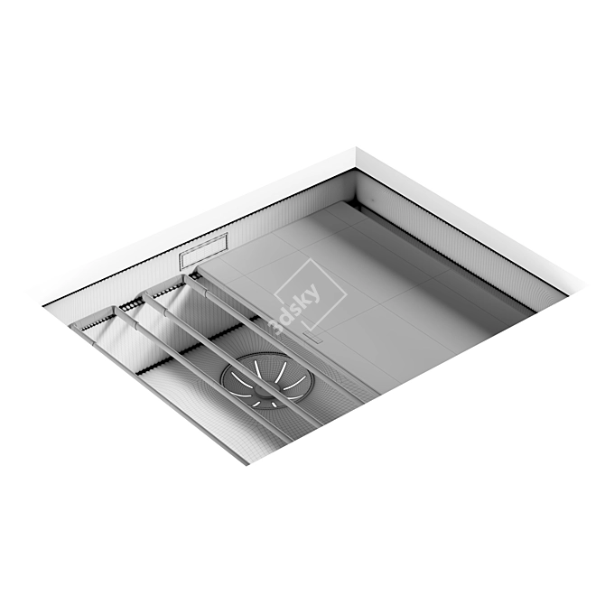 Sleek Blanco Etagon 500U Sink 3D model image 4