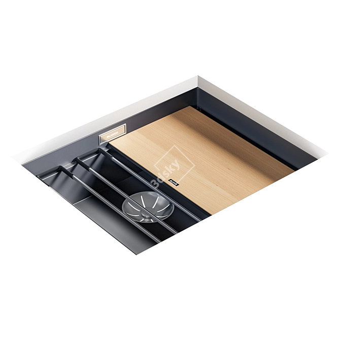 Sleek Blanco Etagon 500U Sink 3D model image 6