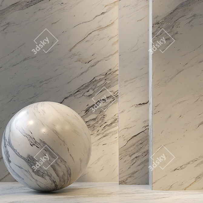 Calcutta Marble PBR Set 3D model image 1