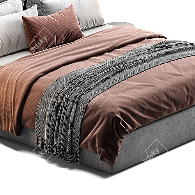 Luxurious Bardo Due Bed by Meridiani 3D model image 3