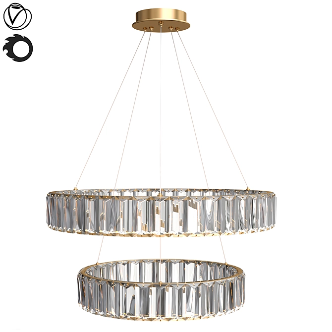 Elegant Crystal Chandelier Light 3D model image 1