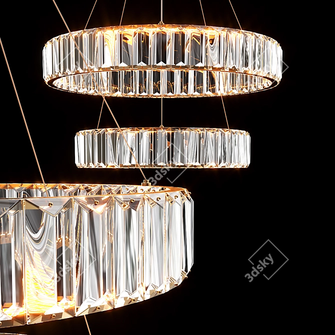 Elegant Crystal Chandelier Light 3D model image 2