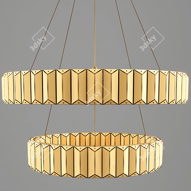 Elegant Crystal Chandelier Light 3D model image 3