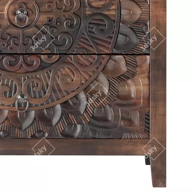 Burnt Brown Sideboard - Elegant Storage Solution 3D model image 4