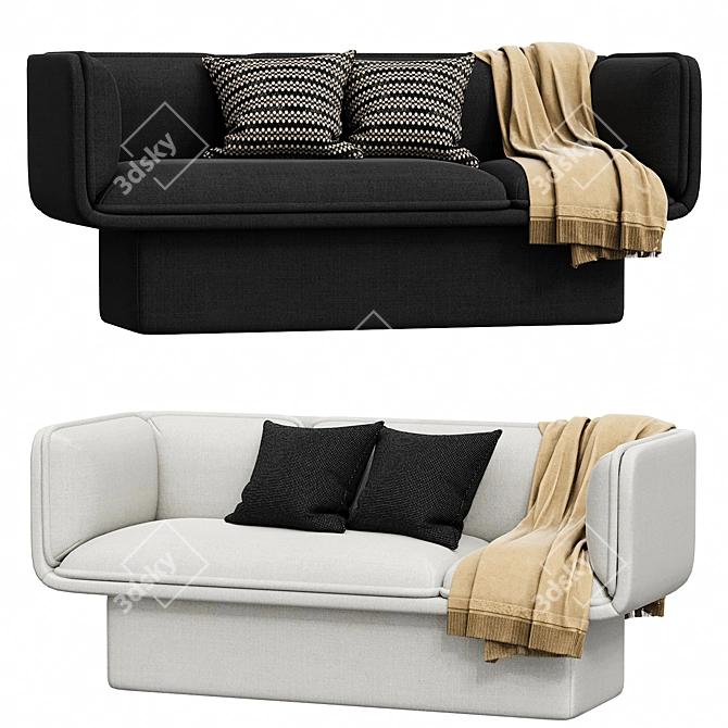 Modern Blue Block Sofa, Studio Mut 3D model image 1