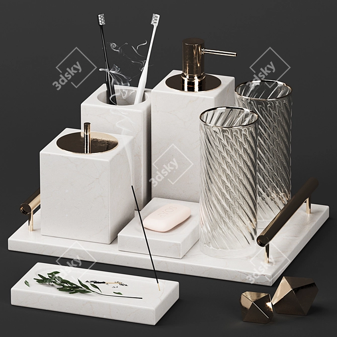 Elegant Decorative Set for 3D Design 3D model image 1