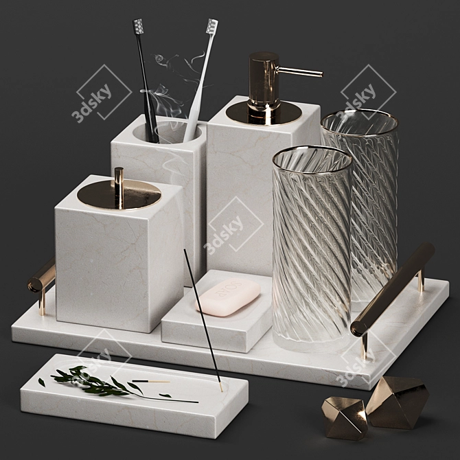 Elegant Decorative Set for 3D Design 3D model image 5