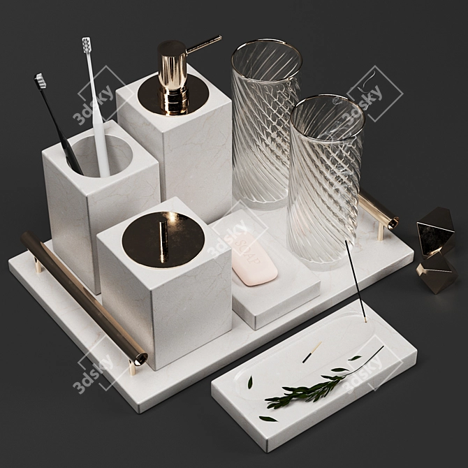 Elegant Decorative Set for 3D Design 3D model image 6