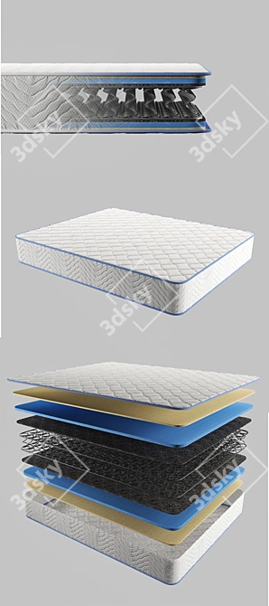 3D Mattress Collection: Versatile Designs & High-Quality Materials 3D model image 2