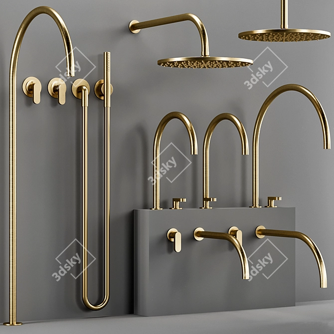 Luxury Cocoon JP Bathroom Faucet 3D model image 2