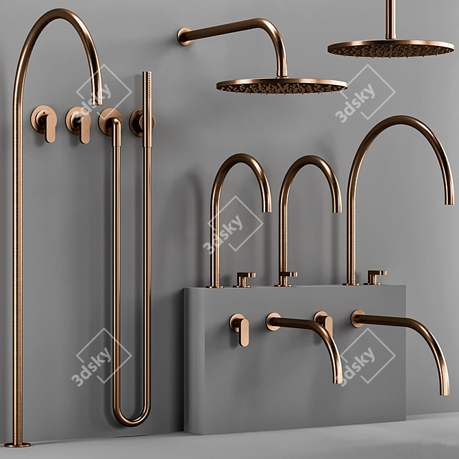 Luxury Cocoon JP Bathroom Faucet 3D model image 3