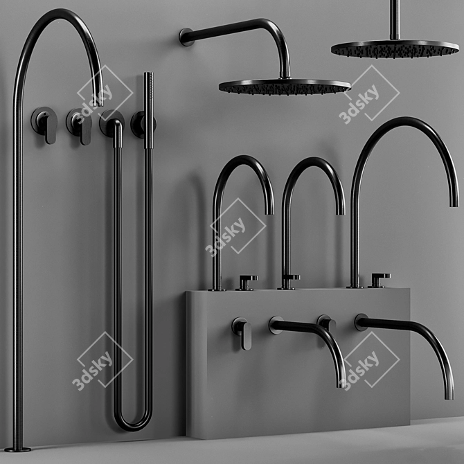 Luxury Cocoon JP Bathroom Faucet 3D model image 4