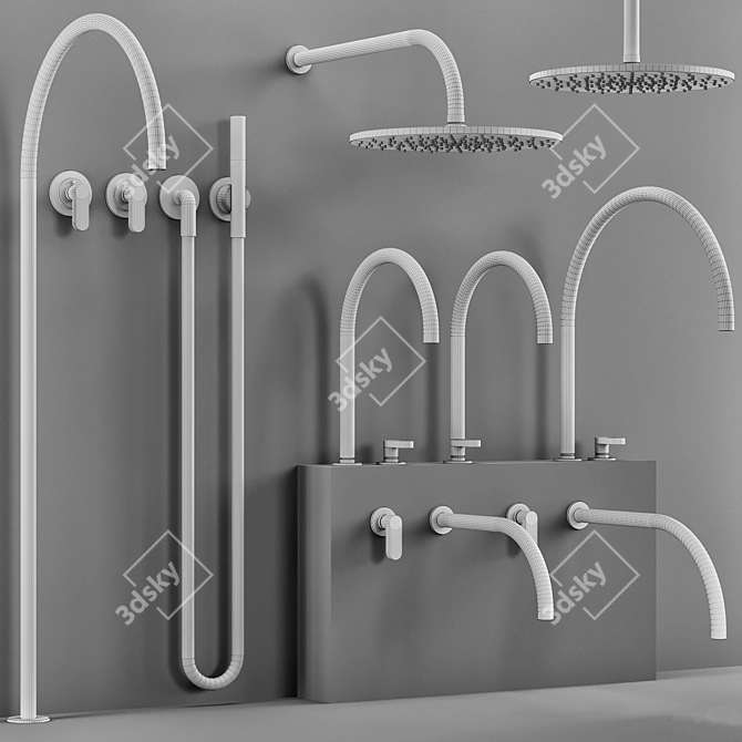 Luxury Cocoon JP Bathroom Faucet 3D model image 6