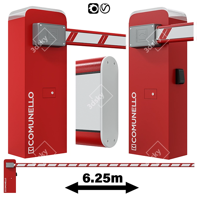 Comunello Barrier Kit 600: High-Quality Security Solution 3D model image 1