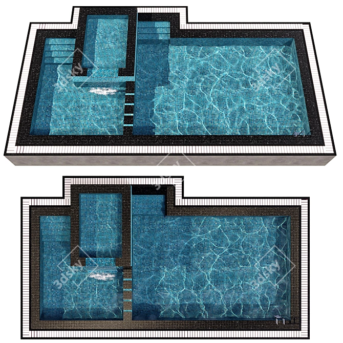 Crystal Clear Water Pool 3D model image 2