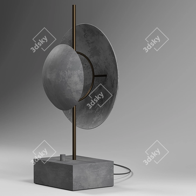 Dusk Table Lamp: Danish Modern Marble & Metal Design 3D model image 3