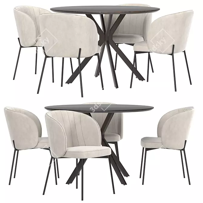 Elegant Rolf Dining Set - Modern Design 3D model image 1