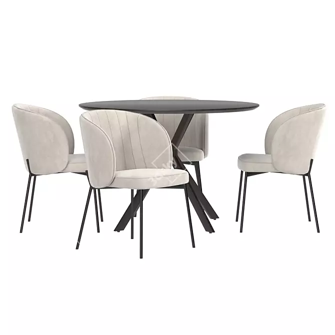 Elegant Rolf Dining Set - Modern Design 3D model image 2